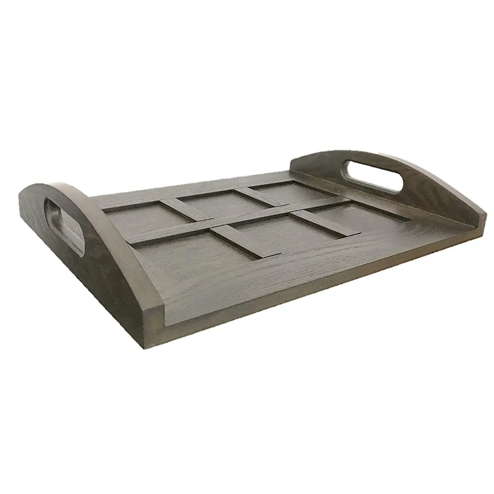 AWood Serving Tray With Cut Out Handles 12 by 16